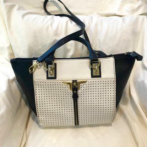 Danielle Nicole Alexa Tote Large Black Cream Gold